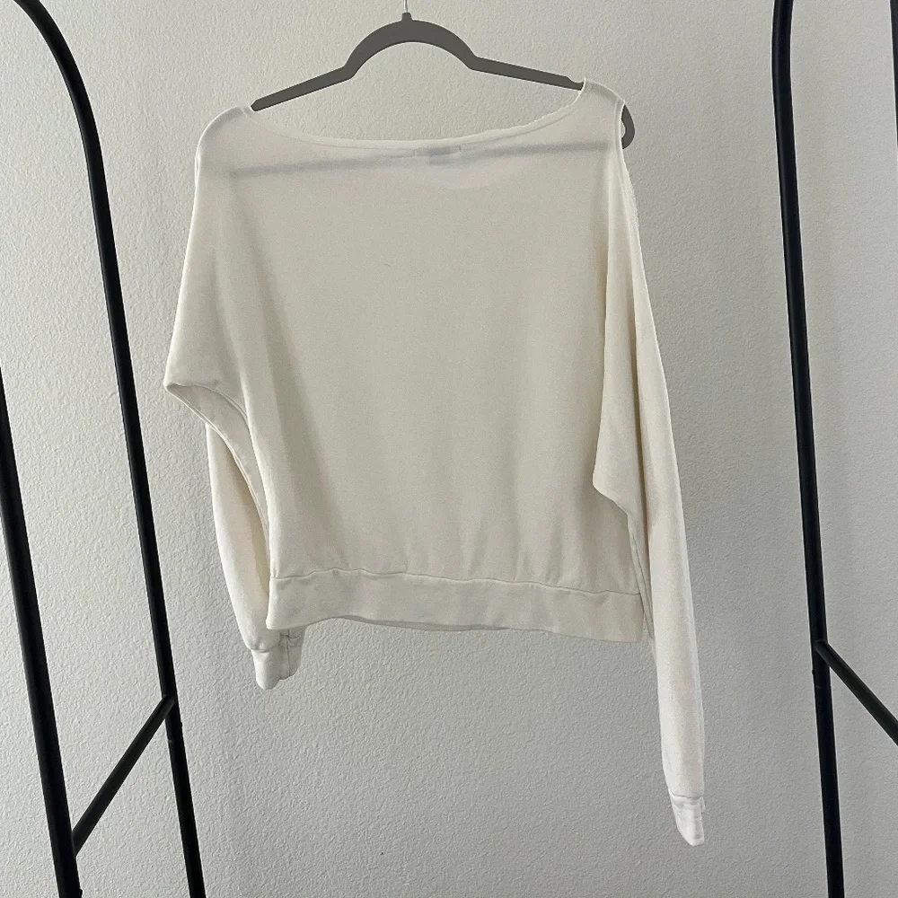 LANSTON x REVOLVE | One Shoulder Cotton Blend Pullover in Cream | Size Small - Picture 6 of 9